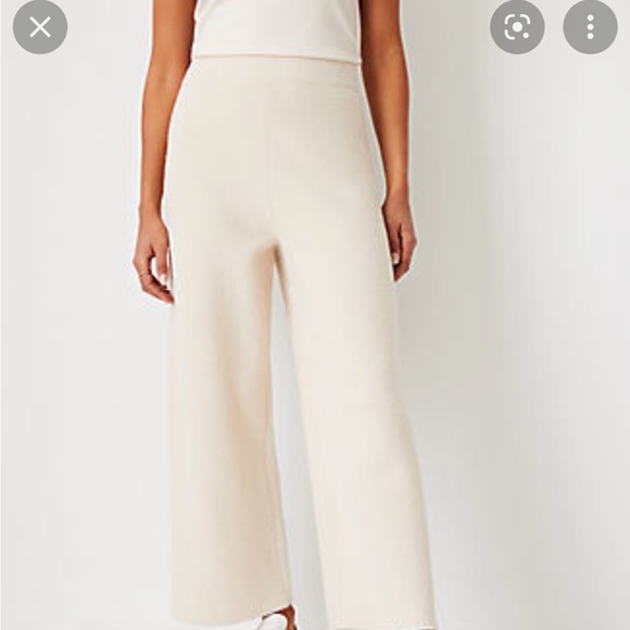 Ann Taylor Pants - Ann Taylor The Wide Leg Sweater Pant in Ivory Porcelain | Easy Fit